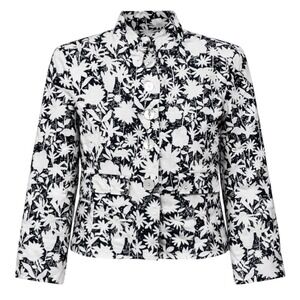 JG HOOK Parisian Chic Linen Jacket Womens Sz 6P French Girl Coastal Cottagecore